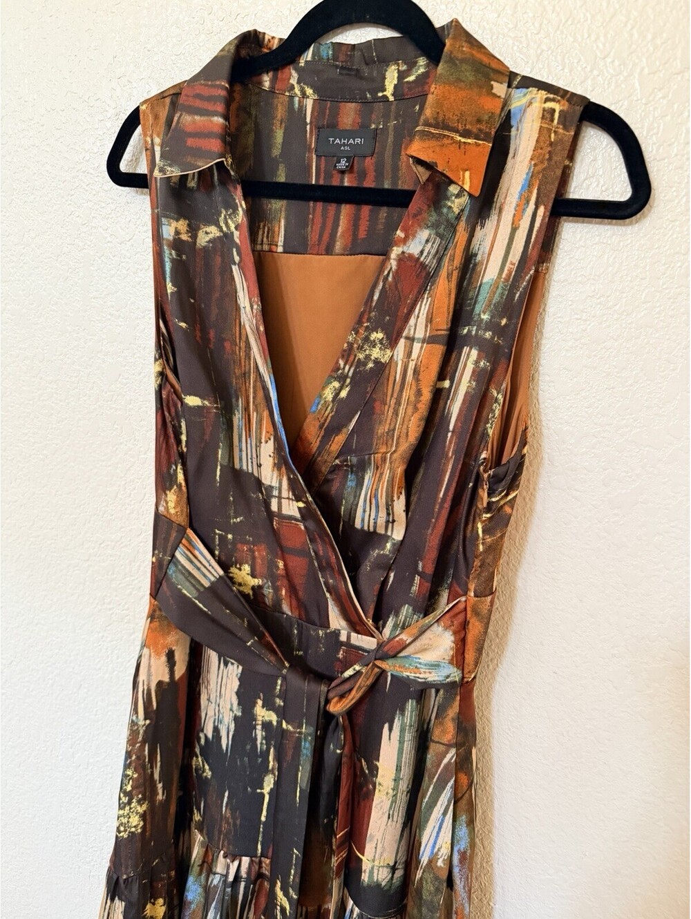 New Tahari Sleeveless Tie Waist Maxi Shirtdress Size 12 $398 - Picture 3 of 9